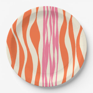 Prato De Papel Bei e Fluxo - Rosa, Laranja e Creme