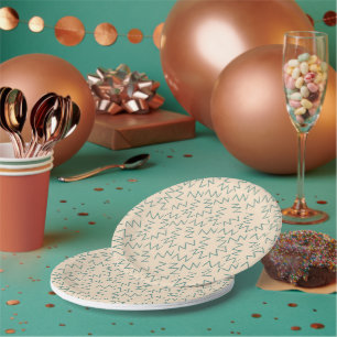 Prato De Papel Beige Zig Trendy e Elegante descartável