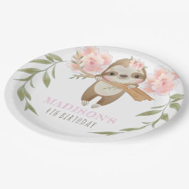 Prato De Papel Bela Lama Personalizada Rapariga Aniversário