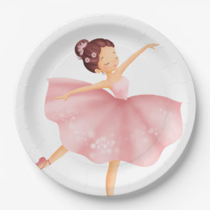 Prato De Papel Belamente ilustrada "pequena Ballerina"