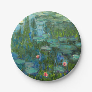 Prato De Papel Belas artes dos lírios de água de Monet (1915)