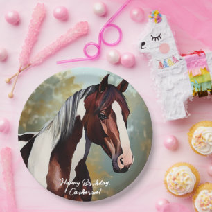 Prato De Papel Belo Cavalo de Pintura