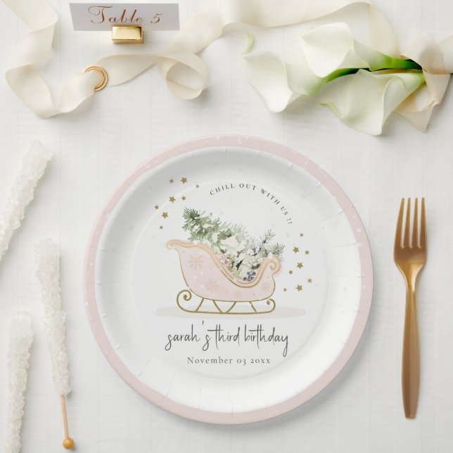 Prato De Papel Belo Dourado Inverno Dorme Em Qualquer Noite De Id (Casamento)