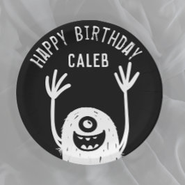 Prato De Papel Belo Monstro Personalizado Boinas Aniversário Pla