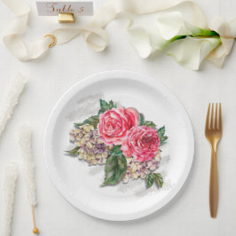 Prato De Papel Belo papel de Rosa vermelha