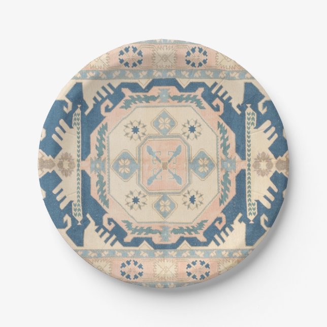 Prato De Papel Belo Tapete Kilim Antigo Oriental (Frente)