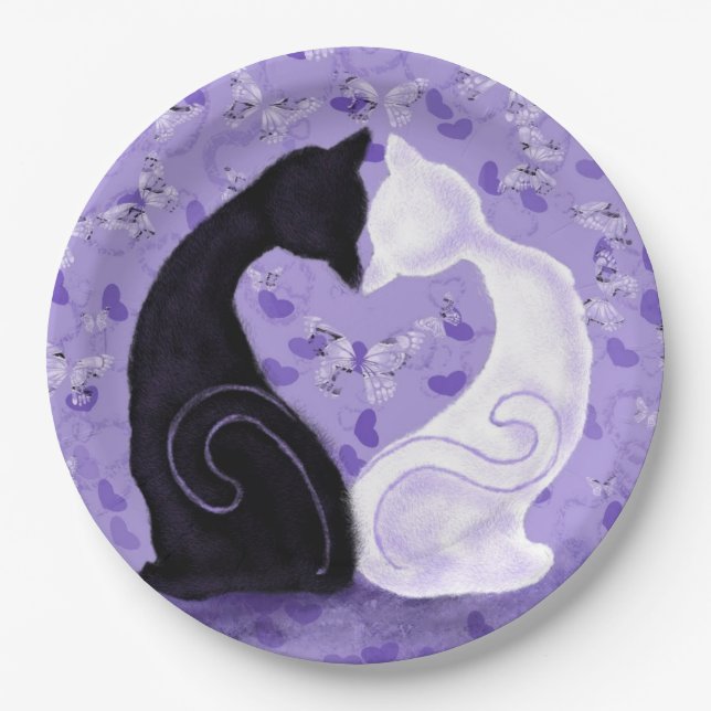 Prato De Papel Belos Casais de papel para gatos (Frente)