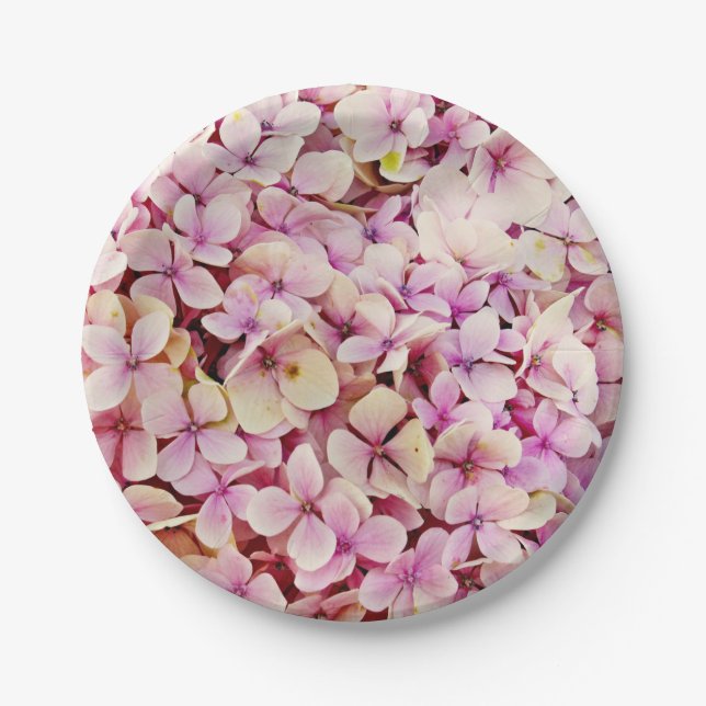 Prato De Papel Belos Flores de Hydrangea (Frente)