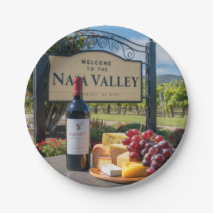 Prato De Papel Bem-vindos à garrafa de vinho do Vale do Napa