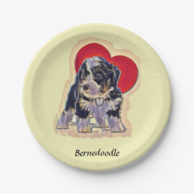 Prato De Papel Bernedoodle Preto-Bonito (Frente)
