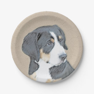Prato De Papel Bernese Mountain Dog Puppy Painting - Arte Origina