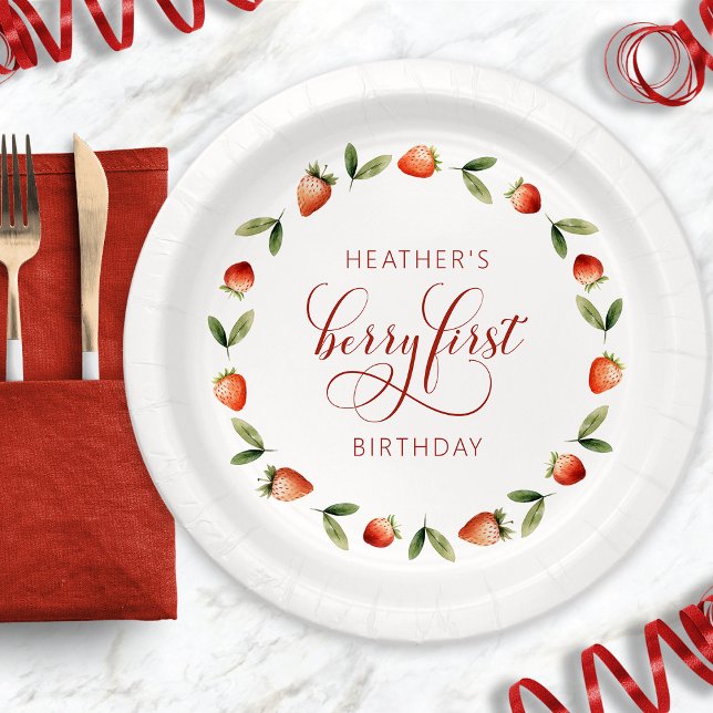 Prato De Papel Berry First (Berry First Paper Plates
)