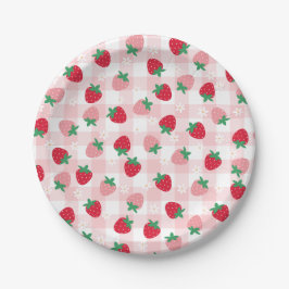 Prato De Papel Berry First Birthday Strawberry Party Plates