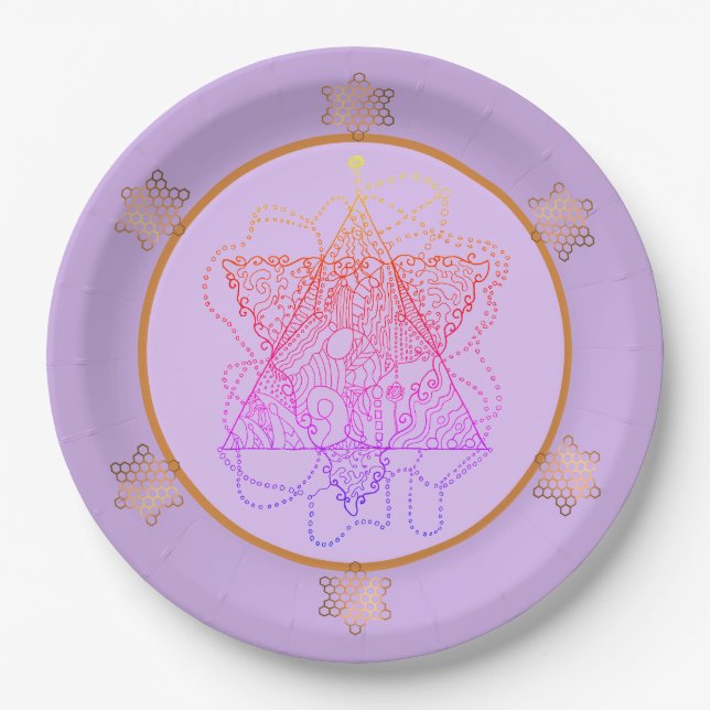 Prato De Papel Berry Magen David Star Paper Plates (Frente)