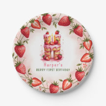 Berry primeiro aniversario Plate - Letra H Cake De