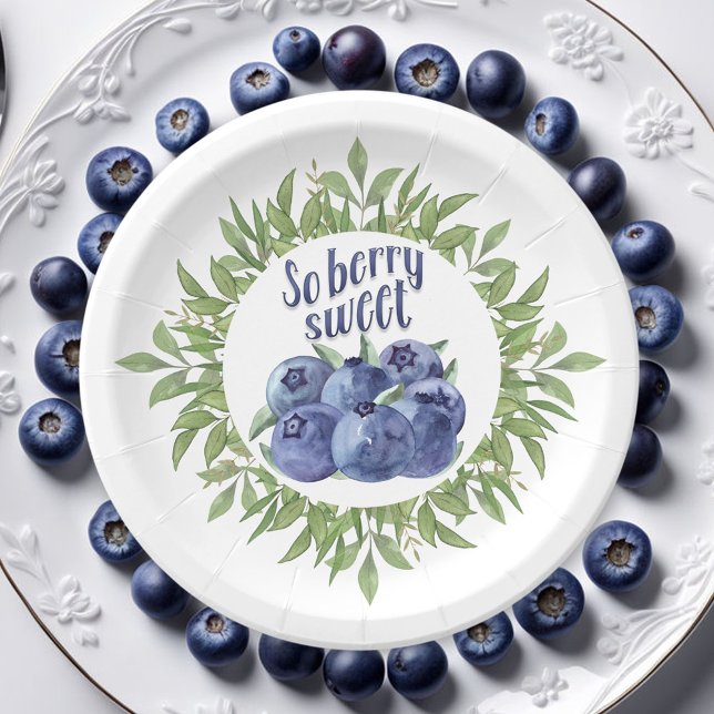 Prato De Papel Berry Sweet Blueberry Summer Small Paper Plates (Berry Sweet Blueberry Summer Small Paper Plates)