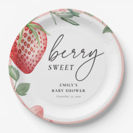 Prato De Papel Berry Sweet Floral Chá de fraldas