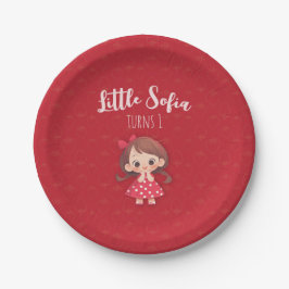 Prato De Papel Berry Sweet Paper Plate for Little Girl Party