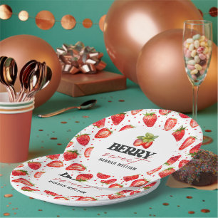 Prato De Papel Berry Sweet Strawberry Chá de fraldas
