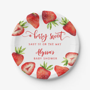 Prato De Papel Berry Sweet Strawberry Girl Chá de fraldas