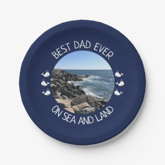 Prato De Papel Best Dad Ever Blue Ocean Photo