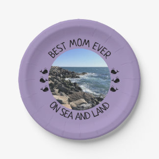 Prato De Papel Best Mom Ever Blue Ocean Photo