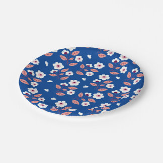 Prato De Papel Bestseller azul floral design para casamento