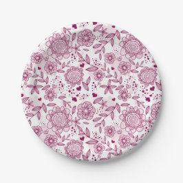 Prato De Papel Bestseller design floral vermelho para casamento