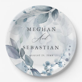 Prato De Papel BHO Watercolor Woodland Foliage Paper Plate