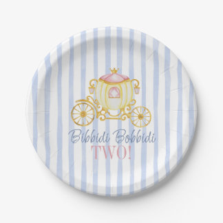 Prato De Papel Bibbidi Bobbidi Boo Two - Second Princess Birthday