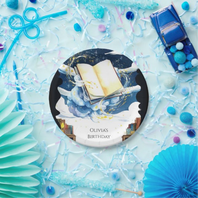 Prato De Papel Biblioteca Editável Magnética Storybook - Aniversá (Festa)