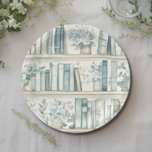 Prato De Papel Biblioteca Novo Capítulo Menino Azul Livro Chá de 