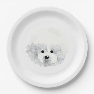 Prato De Papel Bichon Frise dog