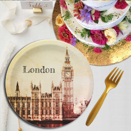 Prato De Papel Big Ben Clock & London, Westminster / vintage UK