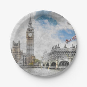 Prato De Papel Big Ben, Londres, Reino Unido