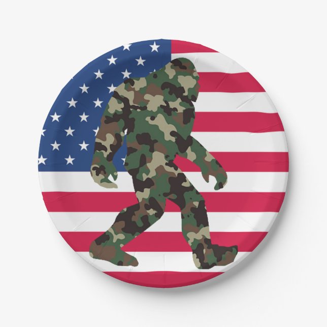 Prato De Papel Bigfoot Sasquatch Camo (Frente)