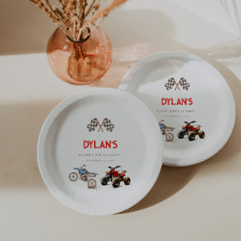 Prato De Papel Bikes Cóteos Combinados de Tema Aniversário