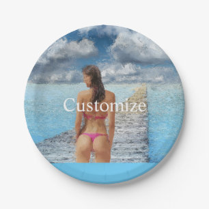 Prato De Papel Bikini Girl Thunder_Cove