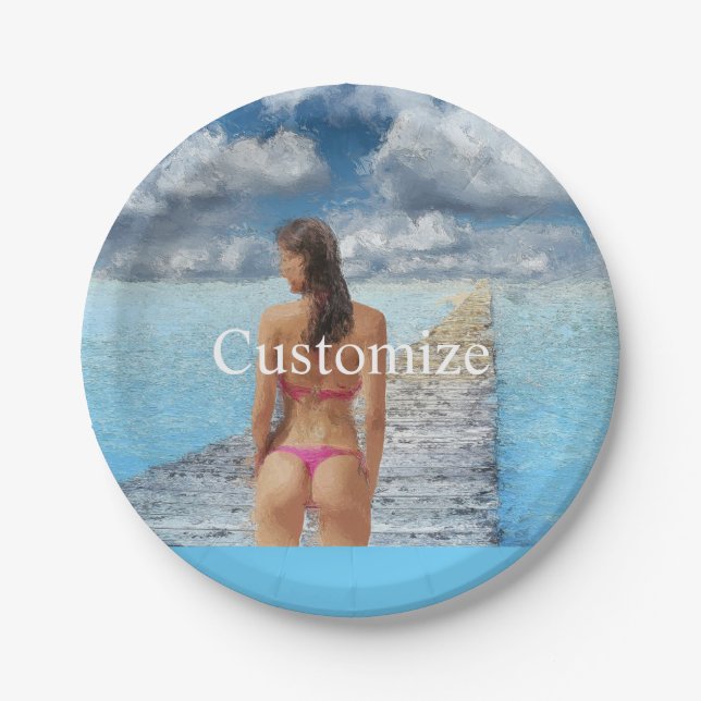 Prato De Papel Bikini Girl Thunder_Cove (Frente)