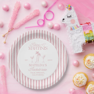 Prato De Papel Bikinis e martinis Bachelorette vintage Elegante