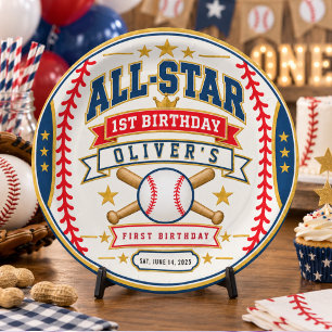 Prato De Papel Bilhete de Beisebol All-Star para 1º Aniversário d