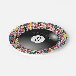 Prato De Papel Billiard Piscina Balls Número Sólido Oito