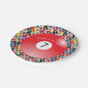 Prato De Papel Billiard Piscina Balls Número Sólido Sete