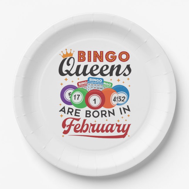 Prato De Papel Bingo Queens São Nasceres em fevereiro (Frente)