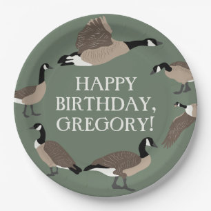 Prato De Papel Bird Lovers Canada Geese Ilustração Personalizada