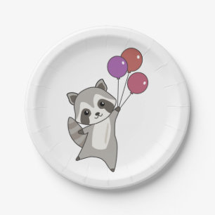 Prato De Papel Birthday Animal Cute Raccoon Aniversário de crianç