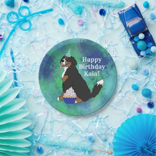 Prato De Papel Birthday Bernese Mountain Dog (Festa)