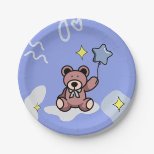 Prato De Papel Birthday Boy Teddy Bear