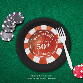 Prato De Papel Birthday Casino Poker Chip Personalizado