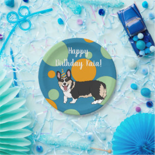 Prato De Papel Birthday Corgi
